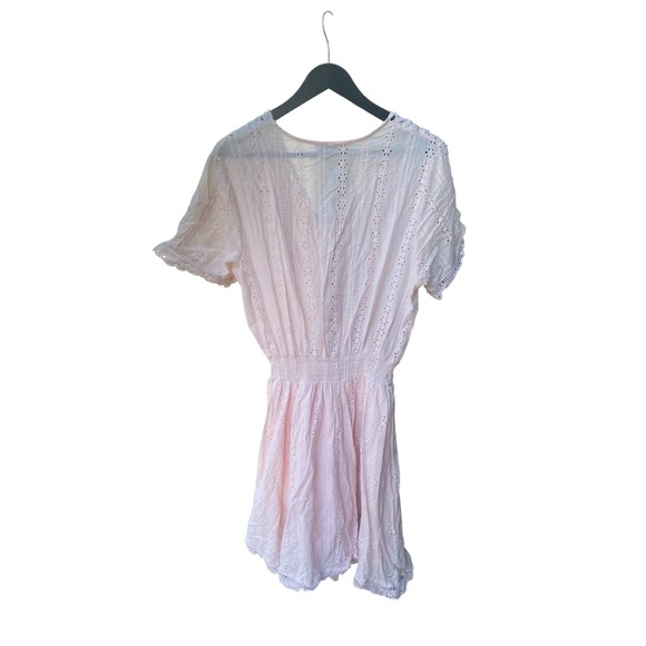 Stellah Eyelet Scalloped Smocked Waist Dress I Size: L - Picture 7 of 8